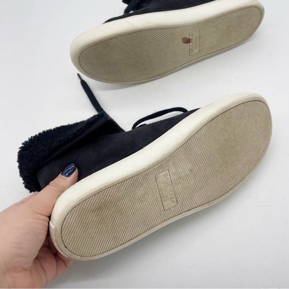 Cole Haan Raven Shearling Lined Black Suede Lace Up High Top Sneaker or Boot - Picture 9 of 10